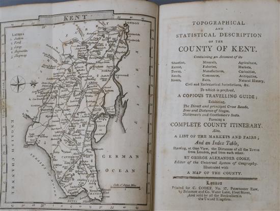 Cooke, George Alexander - Topographical and Statistical Description of the County of Kent, 12mo, rebound calf,